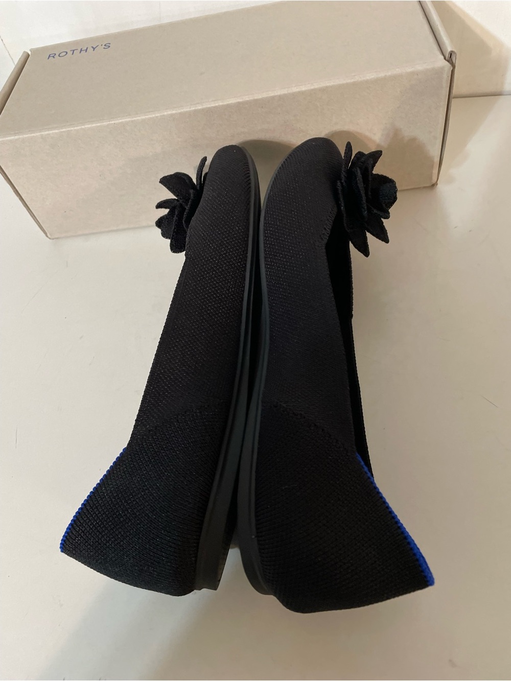 Rothy’s The Petal Square Black Flats - Picture 7 of 12